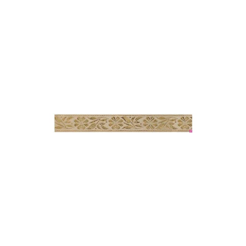 655372-0111 CINTA JACQUARD GARLAN 20 MM. POLIESTER 100% DORADO Venta en piezas de 7.00 M