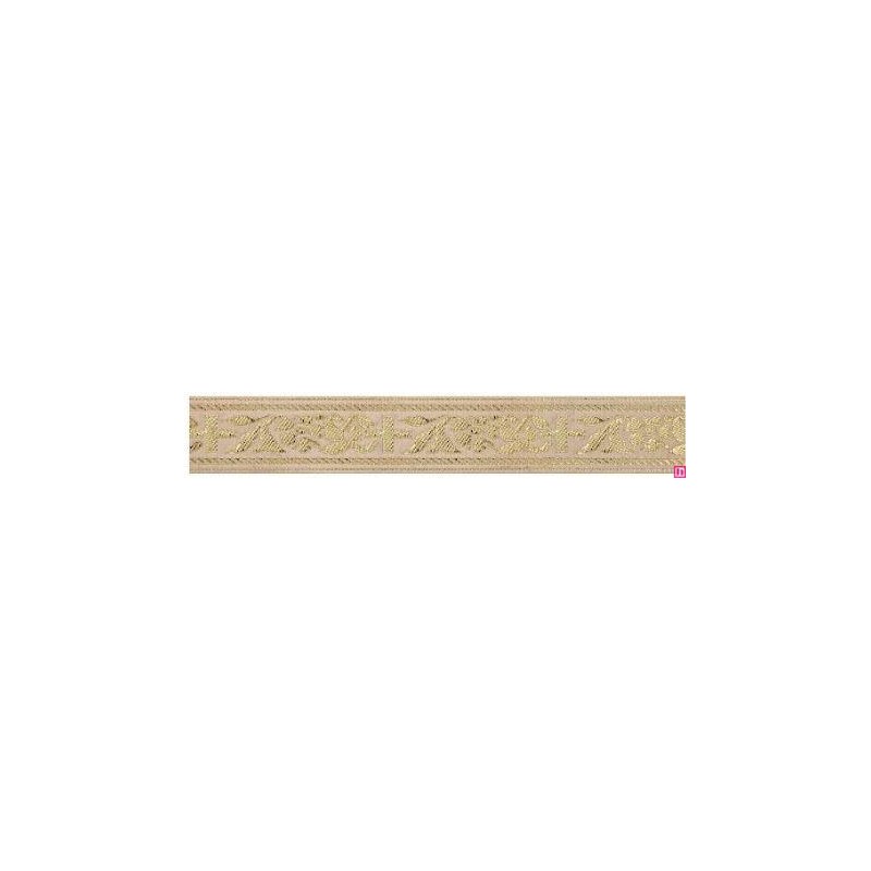 655374-0111 CINTA JACQUARD HOMERO 25 MM. POLIESTER 100% DORADO Venta en piezas de 7.00 M