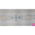 67181 ENTREDOS TUL BORDADO BEATRIZ 60 MM. POLIESTER 100% MARFIL/CELESTE Venta en piezas de 13.00 M