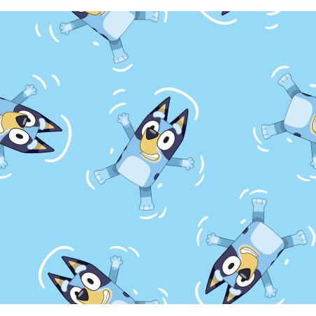 67918 TEJIDO ESTAMPADO BLUEY AND FRIENDS (00) 1.40 M. 130 GR/M2 ALGODON 100% AZUL Venta en piezas de 6.00 M