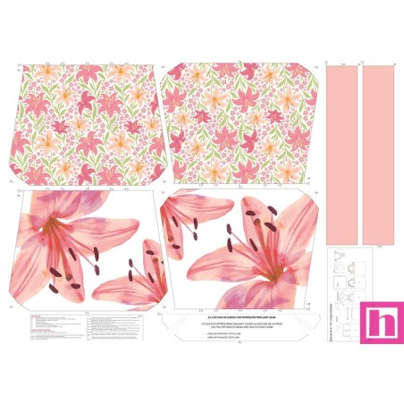 68142 TOTE BAGS LIRIOS - REVERSIBLE Y REPELENTE AL AGUA (33) 45X50 CMS. POLIESTER 100% ROSA Venta en piezas de 1.00 U