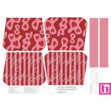 68148 TOTE BAGS AMOR - REVERSIBLE Y REPELENTE AL AGUA (39) 45X50 CMS. POLIESTER 100% FUCSIA Venta en piezas de 1.00 U