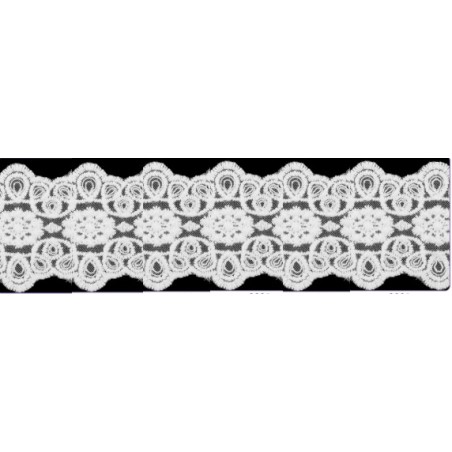 725340-01 GALON TUL BORDADO JULIANA 55 MM POLIAMIDA 50%-ALGODON 50% BLANCO Venta en piezas de 13.70 M