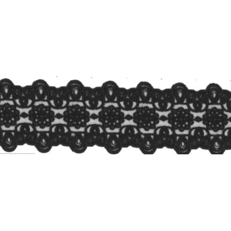 725340-02 GALON TUL BORDADO JULIANA 55 MM POLIAMIDA 50%-ALGODON 50% NEGRO Venta en piezas de 13.70 M