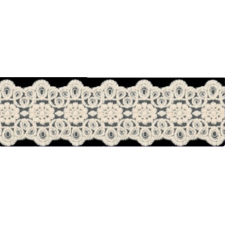 725340-03 GALON TUL BORDADO JULIANA 55 MM POLIAMIDA 50%-ALGODON 50% BEIG Venta en piezas de 13.70 M