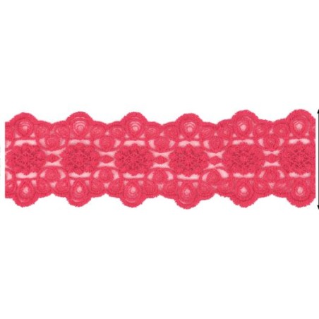 725340-09 GALON TUL BORDADO JULIANA 55 MM POLIAMIDA 50%-ALGODON 50% ROJO Venta en piezas de 13.70 M