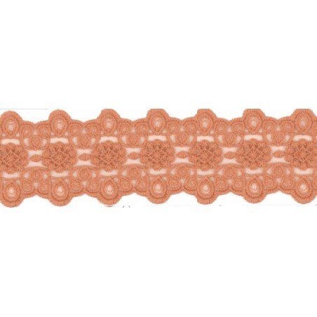 725340-40 GALON TUL BORDADO JULIANA 55 MM POLIAMIDA 50%-ALGODON 50% ARCILLA Venta en piezas de 13.70 M