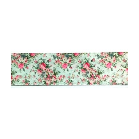 941317-40-2 CINTA ESTAMPADA DOBLE CARA KAILE 40 MM. POLIESTER 100% MENTA Venta en piezas de 22.80 M