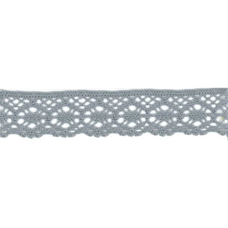 9702-29 PUNTILLA BOLILLO AURORA 30 MM. ALGODON 100% GRIS Venta en piezas de 25.00 M