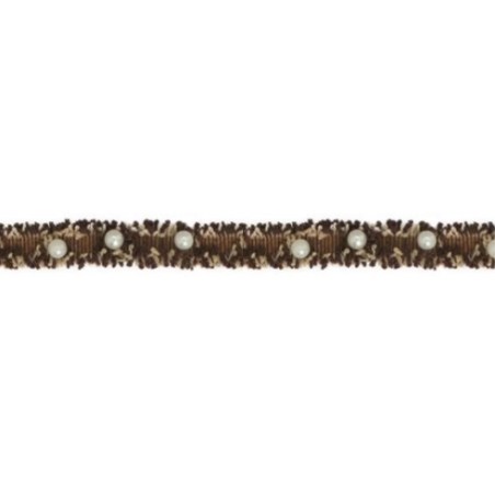994105-0124 CINTA FANTASIA PERLA BAHAN 15 MM. POLIESTER 100% MARRON Venta en piezas de 20.00 M
