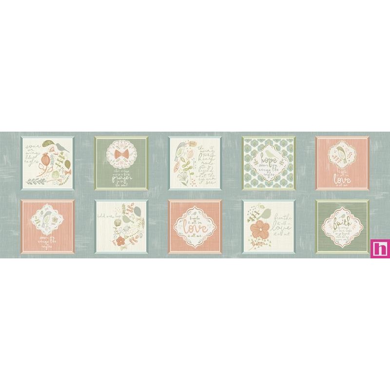 P121-BIIN6463TEAL PATCH. AMERICANO BREATHE IT IN (01) PANEL 60X110 CM. ALGODON 100% AGUA Venta en piezas de 7.00 M