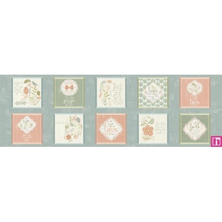 P121-BIIN6463TEAL PATCH. AMERICANO BREATHE IT IN (01) PANEL 60X110 CM. ALGODON 100% AGUA Venta en piezas de 7.00 M