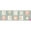 P121-BIIN6463TEAL PATCH. AMERICANO BREATHE IT IN (01) PANEL 60X110 CM. ALGODON 100% AGUA Venta en piezas de 7.00 M