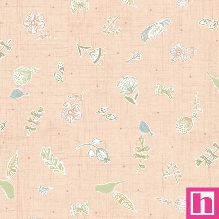 P121-BIIN6467LTPEACH PATCH. AMERICANO BREATHE IT IN (09) 110 CM. ALGODON 100% MELOCOTON Venta en piezas de 7.00 M