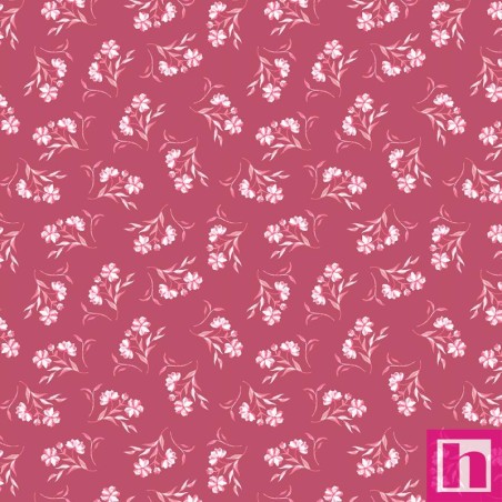 P121-CCHA6491ROSE PATCH. AMERICANO COQUETTE CHARM (14) 110 CM. ALGODON 100% ROJO Venta en piezas de 7.00 M