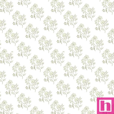 P121-CCHA6492WHTGREEN PATCH. AMERICANO COQUETTE CHARM (10) 110 CM. ALGODON 100% BLANCO Venta en piezas de 7.00 M