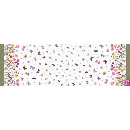 P121-FLBL6079MU PATCH. AMERICANO FLUTTER BLOOMS (02) 110 CM. ALGODON 100% BLANCO Venta en piezas de 7.00 M
