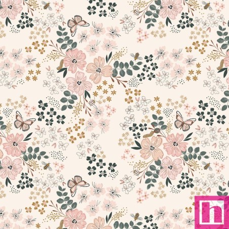 P121-MEAD6477ECRU PATCH. AMERICANO MEADOWLIGHT (01) 110 CM. ALGODON 100% CREMA Venta en piezas de 7.00 M
