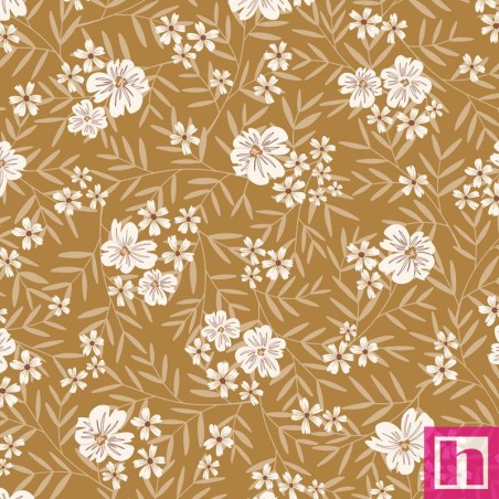 P121-MEAD6479OCHRE PATCH. AMERICANO MEADOWLIGHT (09) 110 CM. ALGODON 100% OCRE Venta en piezas de 7.00 M