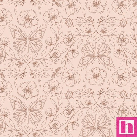 P121-MEAD6483PINK PATCH. AMERICANO MEADOWLIGHT (12) 110 CM. ALGODON 100% ROSA Venta en piezas de 7.00 M