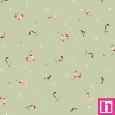P121-PHIL6535SAGE PATCH. AMERICANO PEONY HILL (12) 110 CM. ALGODON 100% VERDE Venta en piezas de 7.00 M