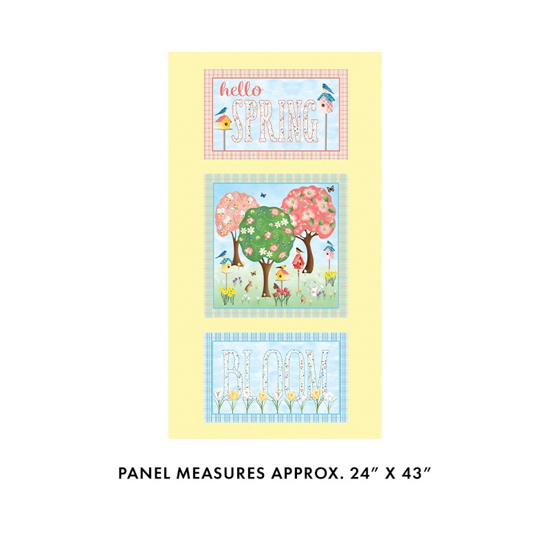 P133-14969-33 PATCH. AMERICANO ENCHANTED SPRING (01) PANEL 60X110 CM. ALGODON 100% AMARILLO Venta en piezas de 6.80 M
