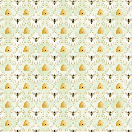 P133-14975-44 PATCH. AMERICANO ENCHANTED SPRING (09) 110 CM. ALGODON 100% VERDE Venta en piezas de 6.80 M