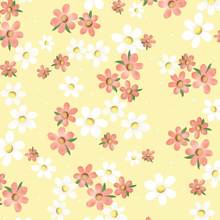 P133-14978-33 PATCH. AMERICANO ENCHANTED SPRING (03) 110 CM. ALGODON 100% AMARILLO Venta en piezas de 6.80 M