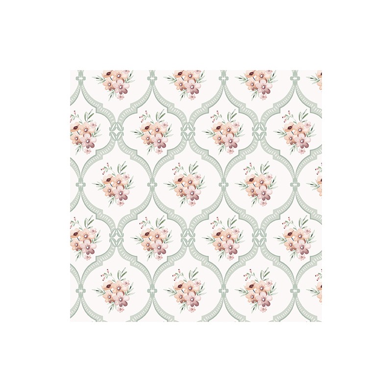 P133-15045-07 PATCH. AMERICANO SWEET MEADOW (02) 110 CM. ALGODON 100% BLANCO/MENTA Venta en piezas de 6.80 M
