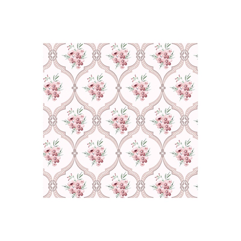 P133-15045-21 PATCH. AMERICANO SWEET MEADOW (07) 110 CM. ALGODON 100% BLANCO/ROSA Venta en piezas de 6.80 M