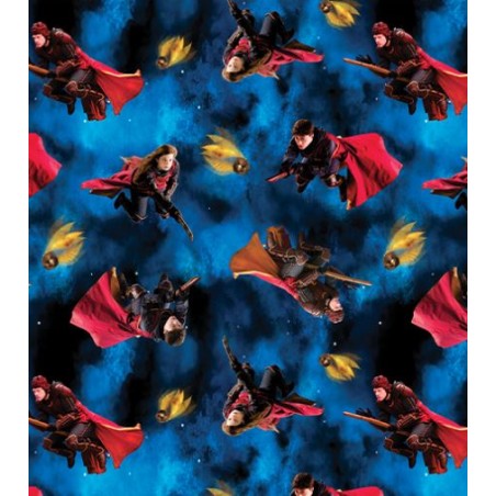 P133-15218-55 PATCH. AMERICANO HARRY POTTER (05) 110 CM. ALGODON 100% AZUL Venta en piezas de 6.80 M