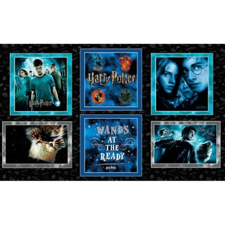 P133-15221W-12 PATCH. AMERICANO HARRY POTTER (04) PANEL 90X150 CM. ALGODON 100% NEGRO Venta en piezas de 6.80 M