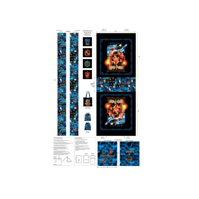 P133-15292D-99 PATCH. AMERICANO HARRY POTTER 2ND ED. (12) PANEL 90X150 CM. LONETA ALGODON 100% MULTI Venta en piezas de 6.80 M