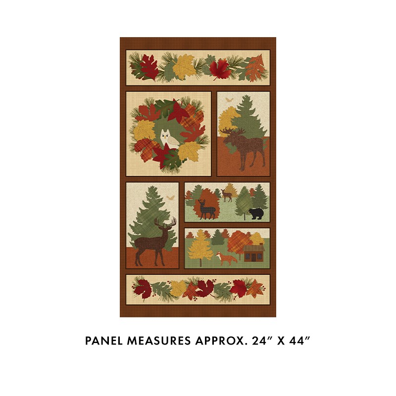 P133-16777-99 PATCH. AMERICANO A WALK IN THE FOREST (01) PANEL 60X110 CM. ALGODON 100% MULTI Venta en piezas de 6.80 M