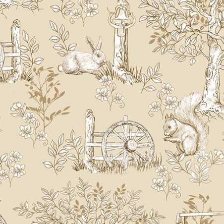 P133-16809W-72 PATCH. AMERICANO MONTGOMERY: MOUNTAIN CHARM (27) 270 CM. ALGODON 100% BEIG Venta en piezas de 6.80 M