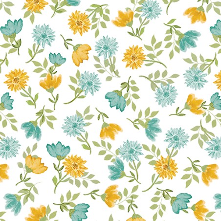 P133-16813-82 PATCH. AMERICANO MONTGOMERY: MOUNTAIN CHARM (04) 110 CM. ALGODON 100% BLANCO/AZUL Venta en piezas de 6.80 M