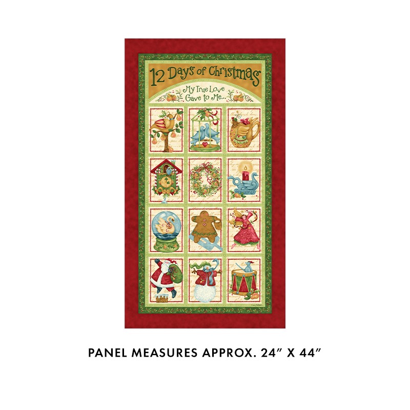 P133-17270-99 PATCH. AMERICANO 12 DAYS OF CHRISTMAS (01) PANEL 60X110 CM. ALGODON 100% MULTI Venta en piezas de 6.80 M