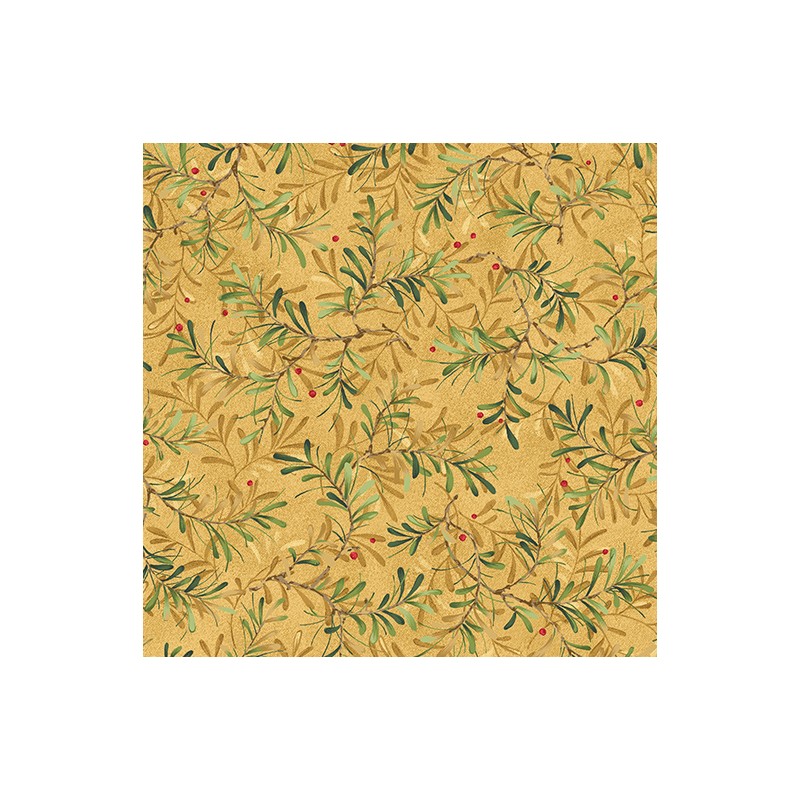 P133-17274-30 PATCH. AMERICANO 12 DAYS OF CHRISTMAS (09) 110 CM. ALGODON 100% MOSTAZA Venta en piezas de 6.80 M