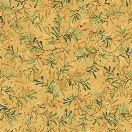 P133-17274-30 PATCH. AMERICANO 12 DAYS OF CHRISTMAS (09) 110 CM. ALGODON 100% MOSTAZA Venta en piezas de 6.80 M