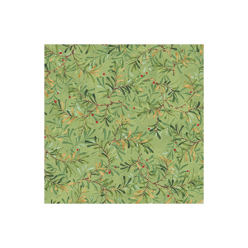 P133-17274-42 PATCH. AMERICANO 12 DAYS OF CHRISTMAS (20) 110 CM. ALGODON 100% VERDE Venta en piezas de 6.80 M