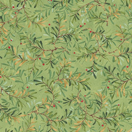 P133-17274-42 PATCH. AMERICANO 12 DAYS OF CHRISTMAS (20) 110 CM. ALGODON 100% VERDE Venta en piezas de 6.80 M