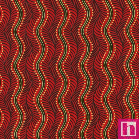 P135-SRKM-22950-113 PATCH. AMERICANO HOLIDAY FLOURISH PEPPERMINT TWIST (12) 110 CM. ALGODON 100% ROJO/DORADO Venta en piezas de