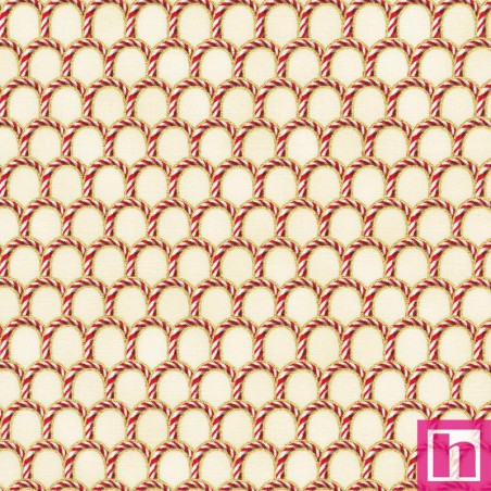 P135-SRKM-22952-85 PATCH. AMERICANO HOLIDAY FLOURISH PEPPERMINT TWIST (27) 110 CM. ALGODON 100% CREMA/DORADO Venta en piezas de