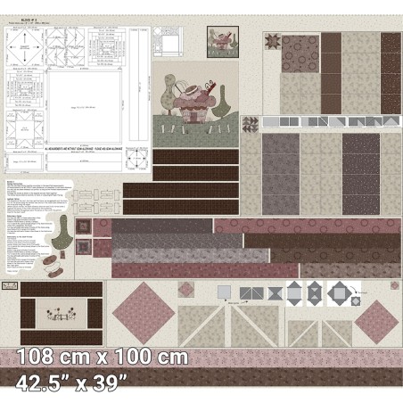 P137-4505-309 PATCH.AMERICANO CUP CAKE QUILT (02) PANEL 108X100 CM. ALGODON 100% MULTI Venta en piezas de 6.00 M