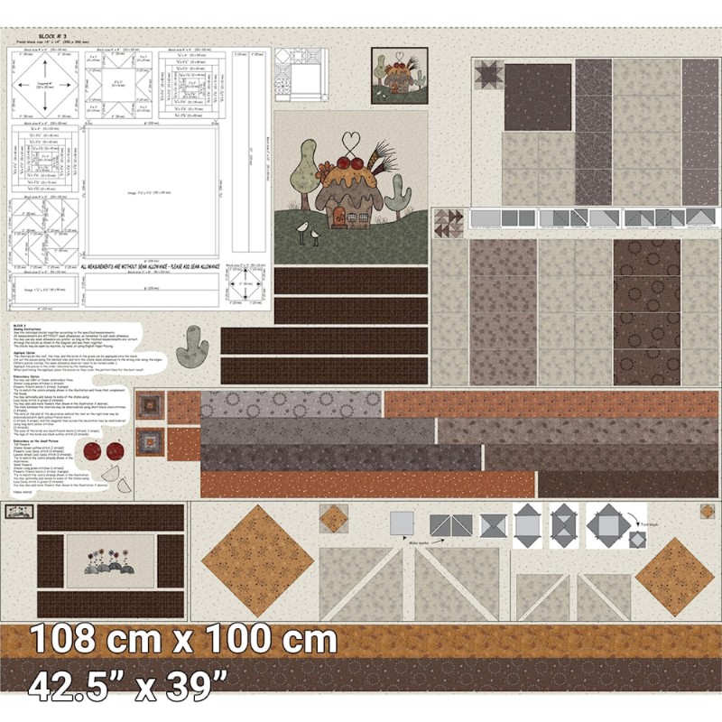 P137-4505-310 PATCH.AMERICANO CUP CAKE QUILT (03) PANEL 108X100 CM. ALGODON 100% MULTI Venta en piezas de 6.00 M