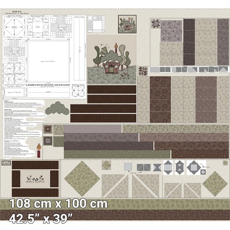 P137-4505-312 PATCH.AMERICANO CUP CAKE QUILT (05) PANEL 108X100 CM. ALGODON 100% MULTI Venta en piezas de 6.00 M