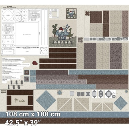 P137-4505-313 PATCH.AMERICANO CUP CAKE QUILT (06) PANEL 108X100 CM. ALGODON 100% MULTI Venta en piezas de 6.00 M