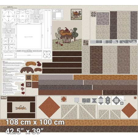 P137-4505-314 PATCH.AMERICANO CUP CAKE QUILT (09) PANEL 108X100 CM. ALGODON 100% MULTI Venta en piezas de 6.00 M
