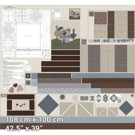 P137-4505-315 PATCH.AMERICANO CUP CAKE QUILT (10) PANEL 108X100 CM. ALGODON 100% MULTI Venta en piezas de 6.00 M