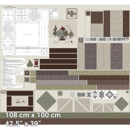 P137-4505-317 PATCH.AMERICANO CUP CAKE QUILT (12) PANEL 108X100 CM. ALGODON 100% MULTI Venta en piezas de 6.00 M